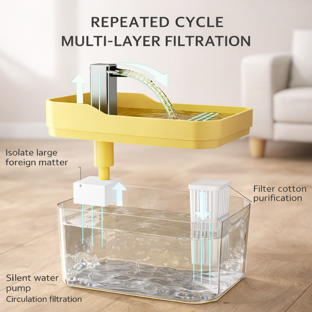 Automatic Cat Water Fountain – 1.5L Quiet Pet Fountain